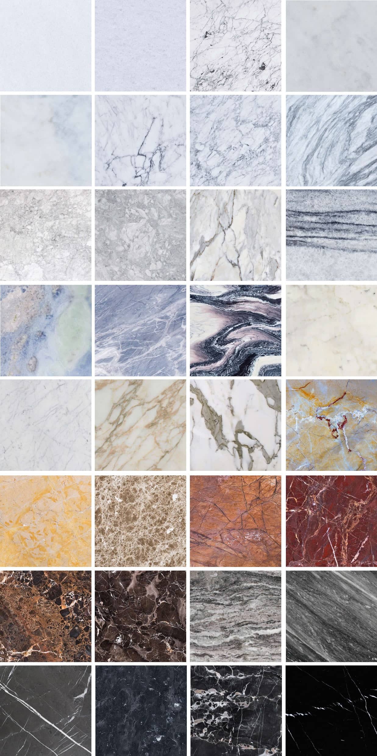 Marble Color Chart